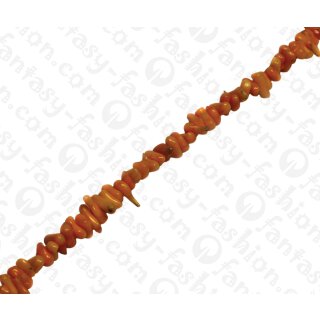 Bambus Koralle Sticks Yellow Orange Shiny / ca. 3x8mm / 133pcs.