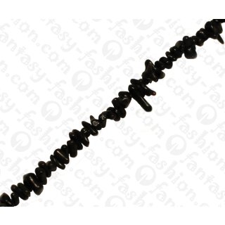 Bambus Koralle Sticks Black Shiny / ca. 3x8mm / 133pcs.