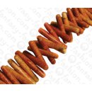 Bamboo Coral Sticks Red Orange / ca. 7x42mm / 57pcs.