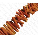 Bambus Koralle Sticks Red Orange / ca. 7x42mm / 57pcs.