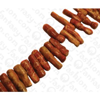 Bambus Koralle Sticks Red Orange / ca. 8x30mm / 50pcs.