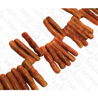 Bambus Koralle Sticks Red Orange / ca. 8x42mm / 50pcs.