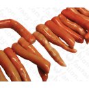 Bamboo Coral Sticks Red Orange Shiny / ca. 15x70mm / 26pcs.