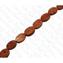 Bamboo Coral Flat Oval Red / ca. 15x10mm / 26pcs.