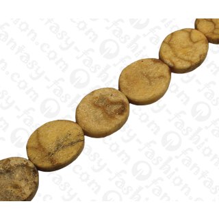 Bambus Koralle Flat Oval Tiger / ca. 25x20mm / 16pcs.