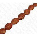 Bambus Koralle Faceted Oval Red / ca. 20x15mm / 20pcs.