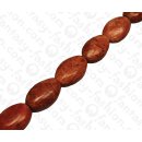 Bamboo Coral Rounded Oval Red / ca. 25x17mm / 16pcs.