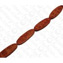 Bamboo Coral Long Oval Red / ca. 40x13mm / 10pcs.