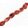 Bambus Koralle Irregular Oval Red and White Shiny / ca. 20 mm / 20pcs.