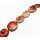 Bamboo Coral Irregular Oval Red and White Shiny / ca. 20-30mm / 20pcs.