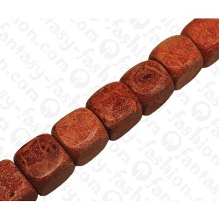 Bamboo Coral Dice with Rounded Edge Red / ca. 20x20mm / 20pcs.