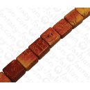 Bambus Koralle Flat Sqaure Red Orange / ca. 18x12mm / 22pcs.
