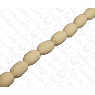 Bamboo Coral Rounded Oval White / ca. 16x12mm / 25pcs.