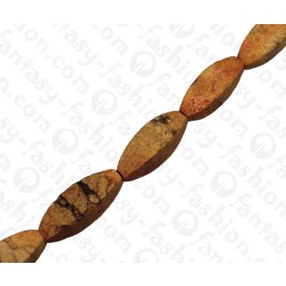 Bambus Koralle Four Sided Oval Tiger / ca. 30x10mm / 13pcs.