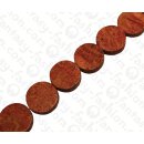Bamboo Coral Flat Round Red / ca. 20mm / 20pcs.