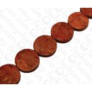 Bamboo Coral Flat Round Red / ca. 25mm / 16pcs.