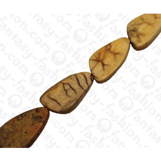 Bamboo Coral Irregular Teardrop Tiger / ca. 32x20mm / 12pcs.