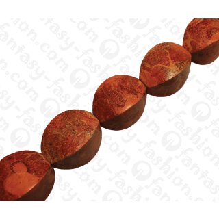 Bamboo Coral Twisted Olive Red / ca. 35x25mm / 11pcs.