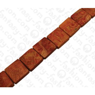 Bamboo Coral Flat Square Red Orange / ca. 20x20mm / 20opcs.
