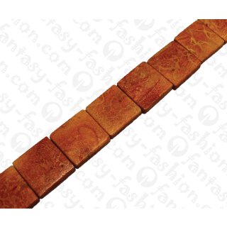 Bambus Koralle Flat Sqaure Red Orange / ca. 26x26mm / 15pcs.
