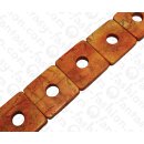 Bambus Koralle Flat Square with Hole Red Orange / ca....