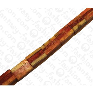 Bamboo Coral Rectangle Red and Tiger / ca. 20x13mm / 20pcs.