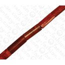 Bamboo Coral Faceted Long Rectangle Red / ca. 30x12mm /...
