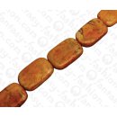 Bamboo Coral Flat Rectangle with Rounded Edge Red Orange...