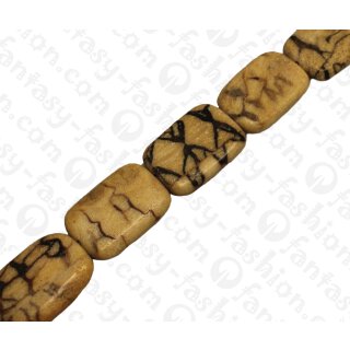 Bamboo Coral Flat Rectangle with Rounded Edge / ca. 30x20mm / 13pcs.