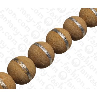 Bamboo Coral Round Beads Ivory with Silver / ca. 25mm / 16pcs.