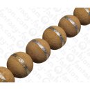 Bamboo Coral Round Beads Ivory with Silver / ca. 25mm /...
