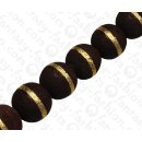 Bambus Koralle Rund Beads Brown with Gold / ca. 25mm /...