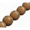 Bamboo Coral Round Beads Ivory with Silver / ca. 30mm /...