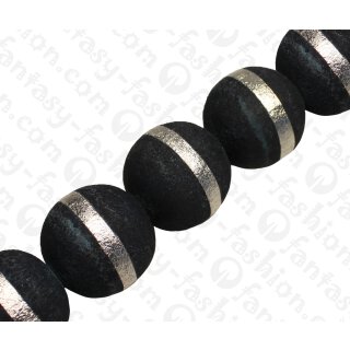 Bambus Koralle Rund Beads Dark Blue with Silver / ca. 30mm / 13pcs.