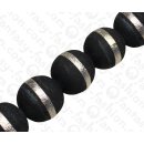 Bambus Koralle Rund Beads Dark Blue with Silver / ca....