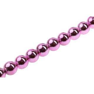 Acrylic Beads Metallic Pink Round / 23mm / 17pcs.