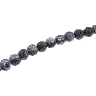 Acrylic Beads Grey carved round / 16mm / 25pcs.