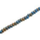 Acrylic Beads Blue-gold faceted wheel / 8mm / 50pcs.