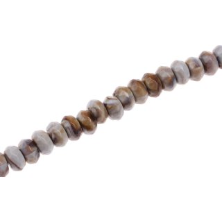 Acrylic Beads grey-brown faceted wheel / 7x12mm / 55pcs.