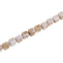 Acrylic Beads Gold-white faceted Square / 14mm / 30pcs.