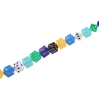 Acrylic Beads mix color with dots dice / 18mm / 22pcs.