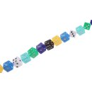 Acryl Perlen mix color with dots dice / 18mm / 22pcs.