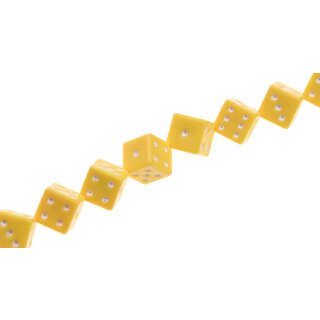 Acryl Perlen Yellow with dots dice / 18mm / 22pcs.