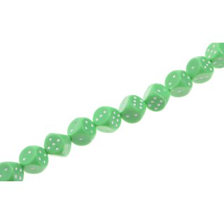 Acrylic Beads Green with dots dice / 13mm / 30pcs.