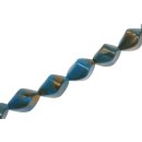 Acrylic Beads Blue-White w design Twisted / 30mm / 13pcs.