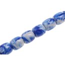 Acrylic Beads Blue-White w design Tube rounded / 24mm /...