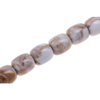 Acryl PerlenGold-White w design Tube rounded / 24mm / 16pcs.