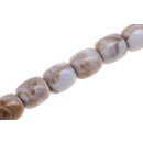 Acrylic BeadsGold-White w design Tube rounded / 24mm /...