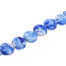 Acrylic Beads Blue-white Carved Flat round / 32x11mm /...