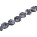 Acryl Perlen White Grey Carved Flat round / 32x11mm / 12pcs.